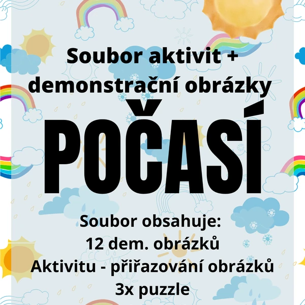 POČASÍ - Soubor aktivit + dem. obrázky 