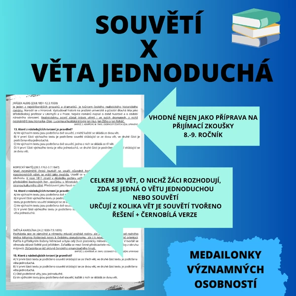 SKLADBA - VĚTA JEDNODUCHÁ A SOUVĚTÍ - NEJEN K PŘIJÍMACÍM ZKOUŠKÁM, 8.-9.ROČ.