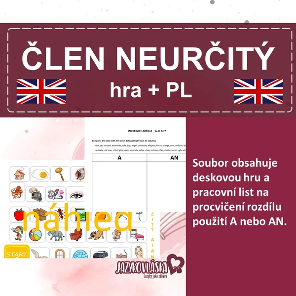 Člen neurčitý hra a PL