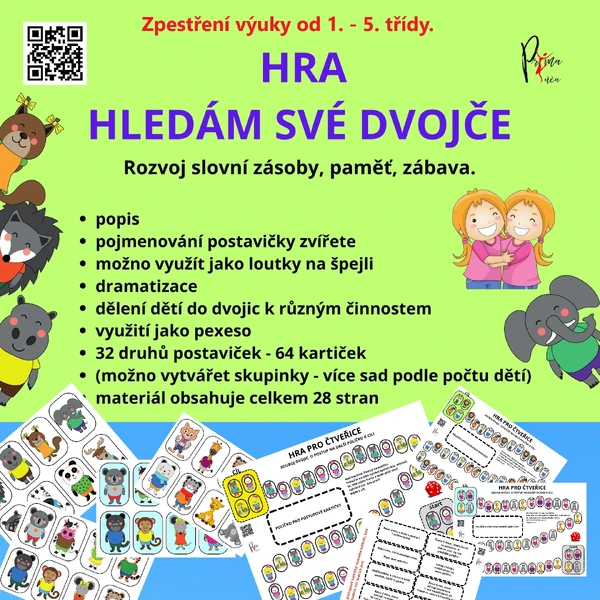 HRY do hodin českého jazyka i družiny - HLEDÁM SVÉ DVOJČE