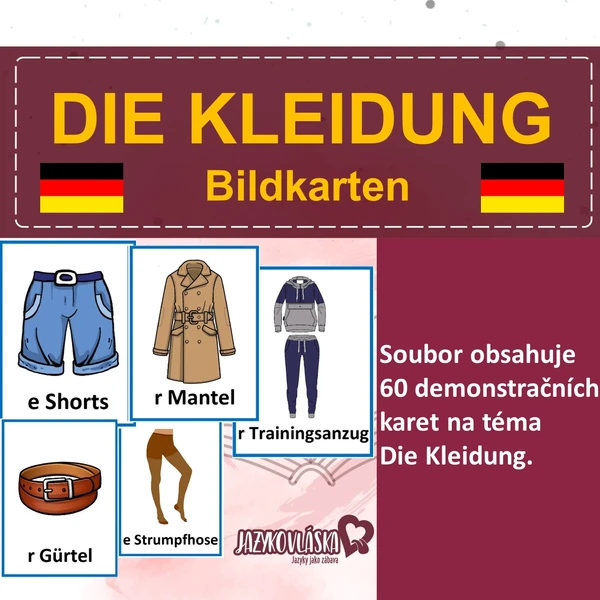 Die Kleidung Bildkarten
