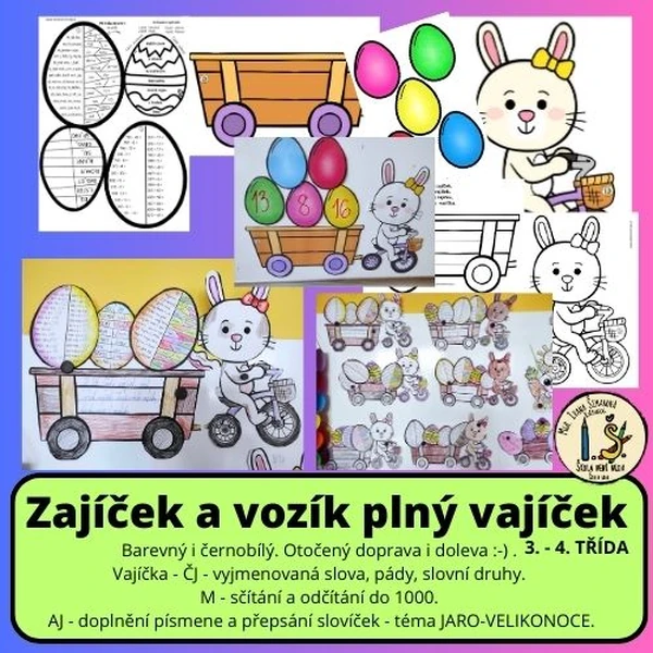 Zajíček a vozík plný vajíček