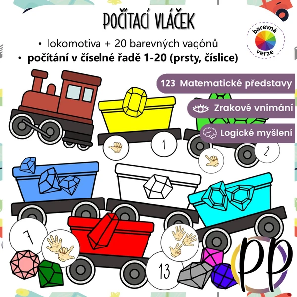 Počítací vláček (1-10, 1-20)