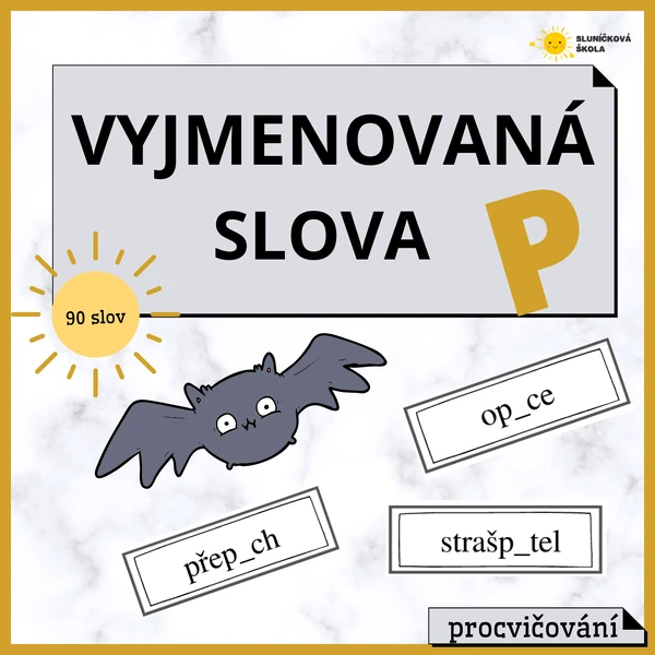 Vyjmenovaná slova po P - procvičování