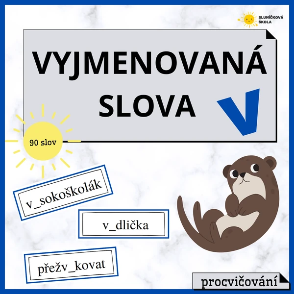 Vyjmenovaná slova po V - procvičování