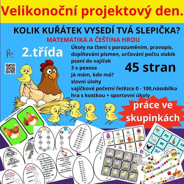 Velikonoční projektový den. MATEMATIKA A ČEŠTINA HROU - skupinky