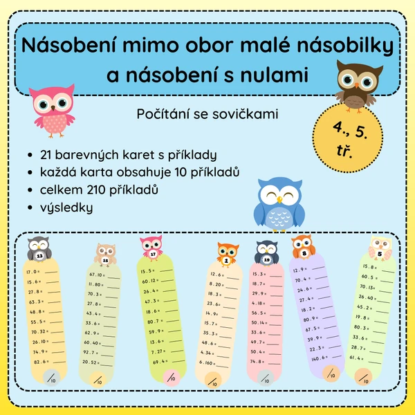 Pamětné násobení mimo obor malé násobilky