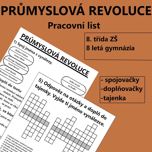Průmyslová revoluce - pracovní list