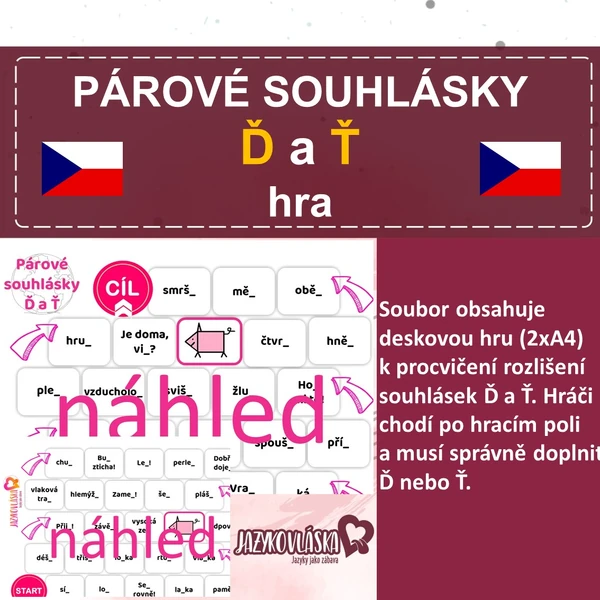 Párové souhlásky Ď a Ť hra