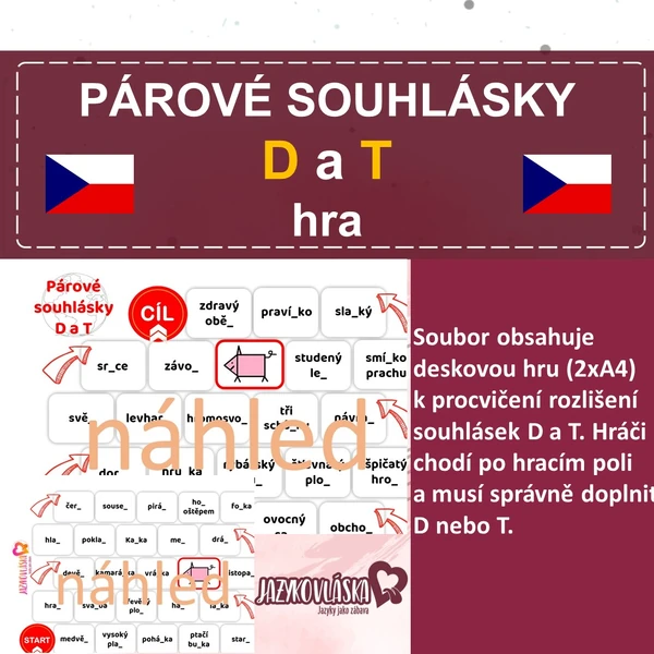 Párové souhlásky D a T hra