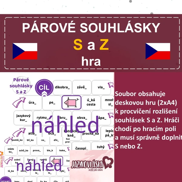 Párové souhlásky S a Z hra