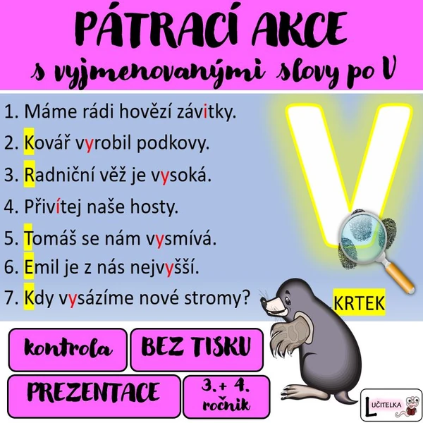 Vyjmenovaná slova PO V - PÁTRAČI