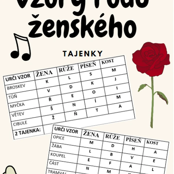 rod ženský - vzory - tajenky (vzory rodu ženského)