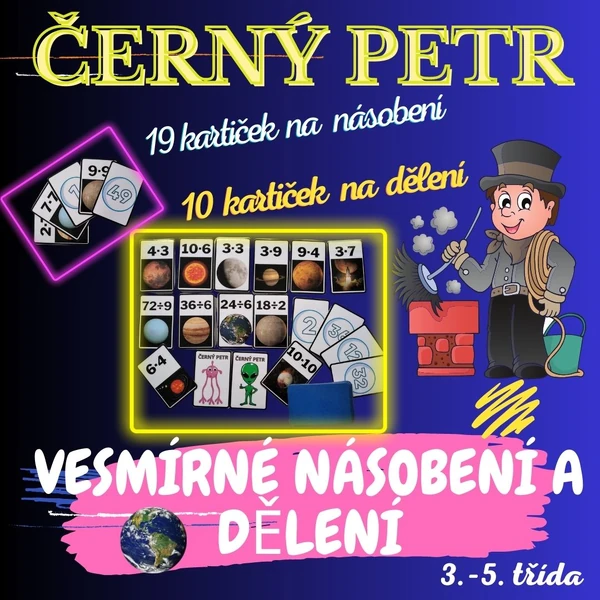 Černý Petr- vesmírné násobení a dělení