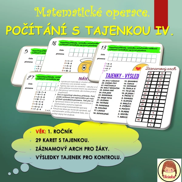 Matematické počítání s tajenkou IV.