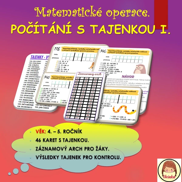 Matematické počítání s tajenkou I.