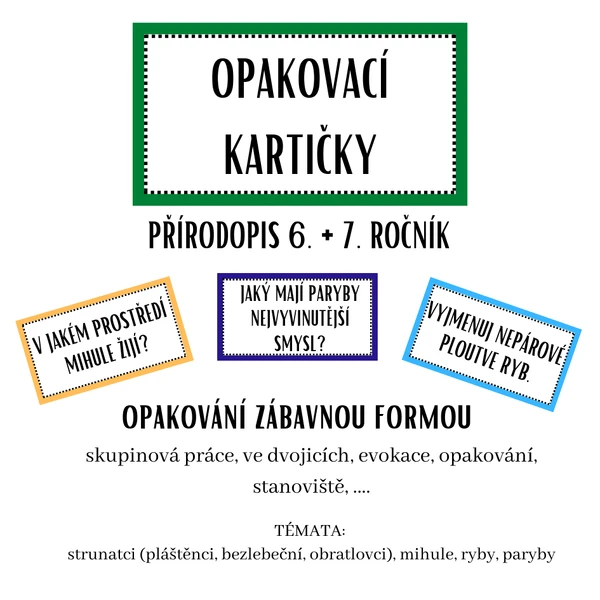 Přírodopis - 6. a 7. ročník - opakování zábavnou formou - 4. část