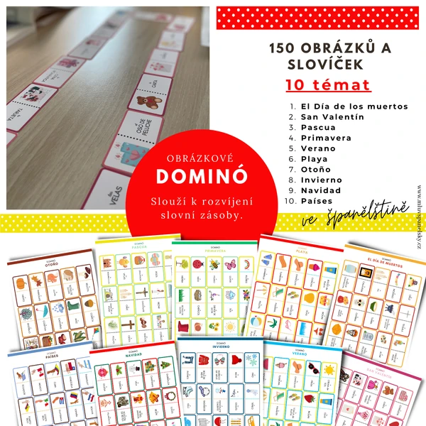 10 her domino se španělskou slovní zásobou