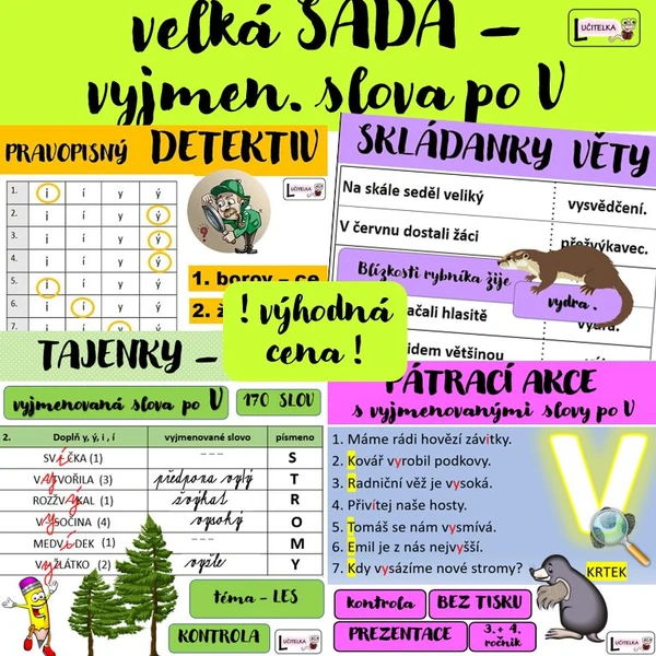 Vyjmenovaná slova po V - velká sada