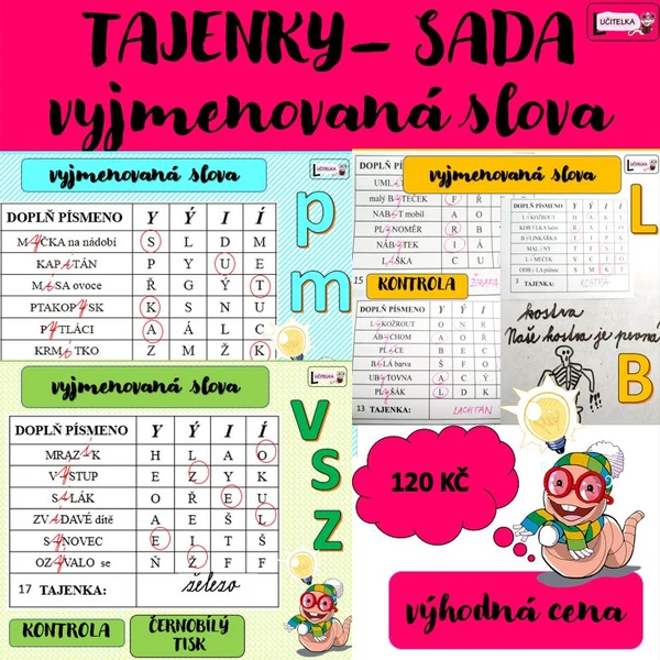 Tajenky - vyjmenovaná slova (velká sada)
