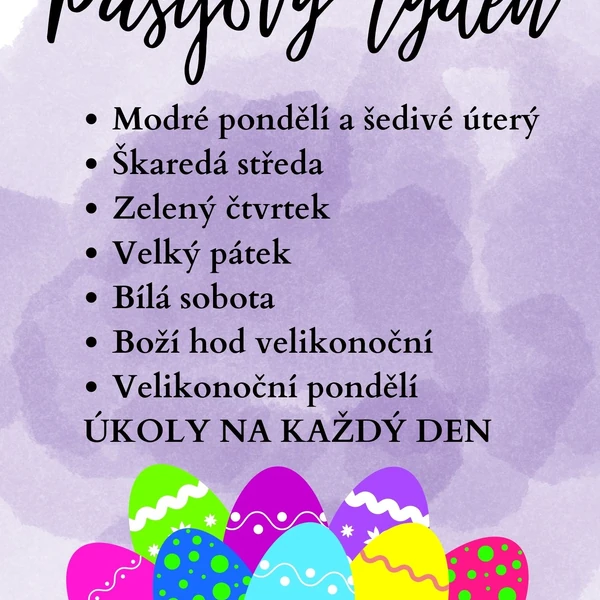Pašijový týden s úkoly na každý den