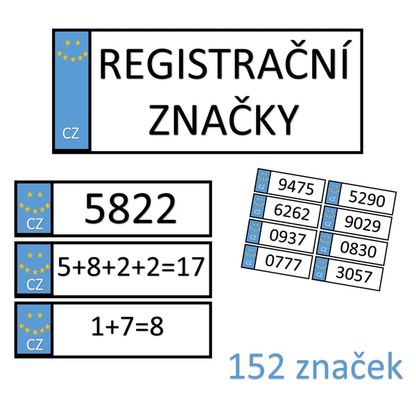 Registrační značky - sčítání