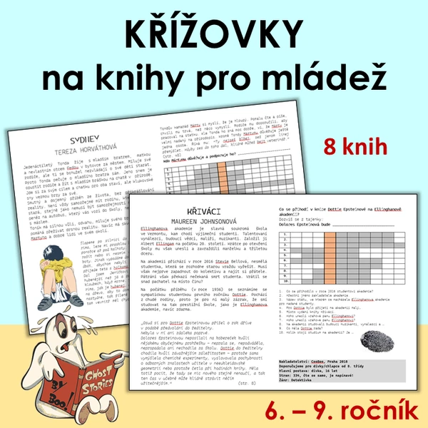 Křížovky na knihy pro mládež 1. část - 2. stupeň ZŠ