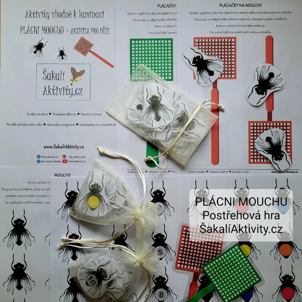 Sada aktivit - PLÁCNI MOUCHU - postřehová hra
