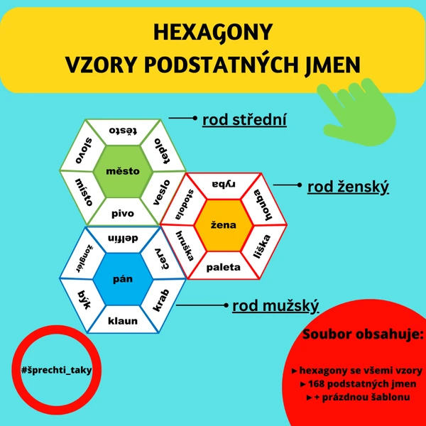 VZORY PODSTATNÝCH JMEN - HEXAGONY
