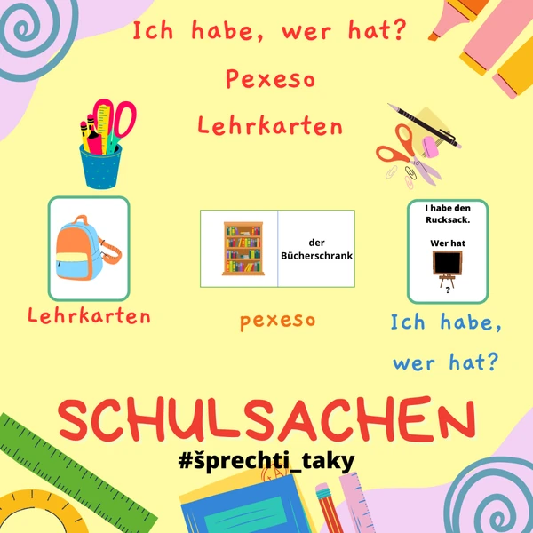 SCHULSACHEN - Lehrkarten, Pexeso, Ich habe, wer hat?