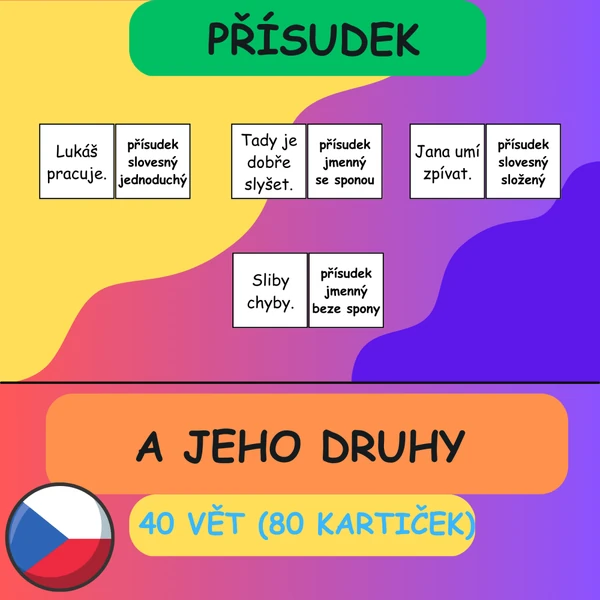 DRUHY PŘÍSUDKŮ (40 vět)