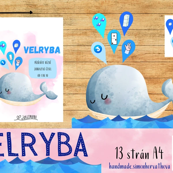 Velryba - přiřazování čísel, Čísla od 1 do 10