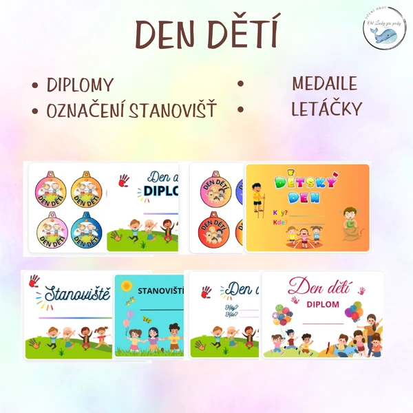 DEN DĚTÍ - Diplomy, označení stanovišť, medaile 🏅