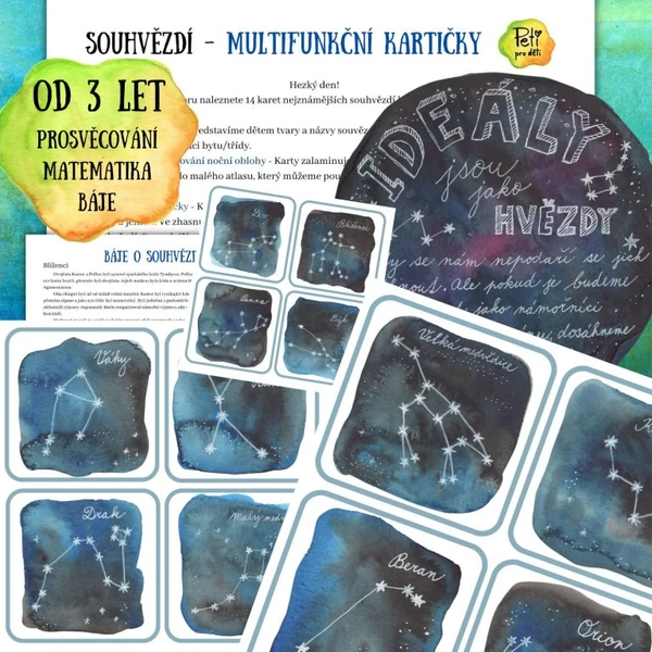 Souhvězdí - multifunkční kartičky