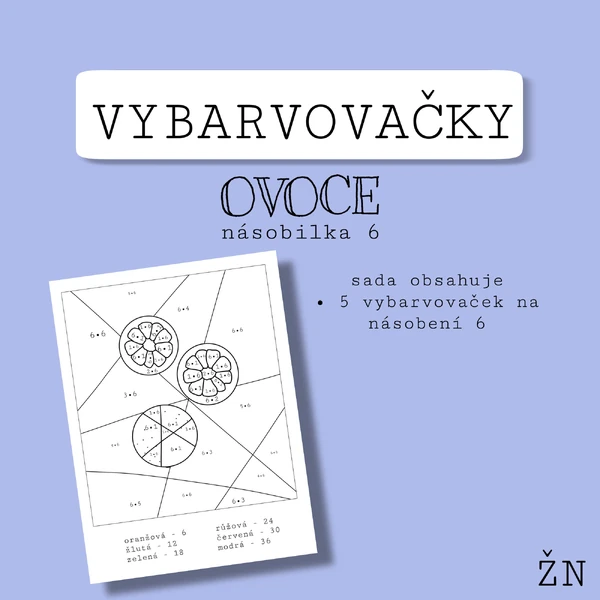 Vybarvovačky - násobilka 6