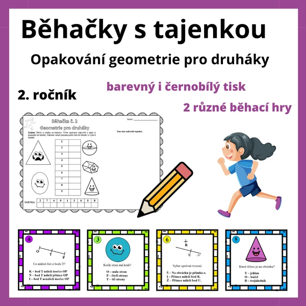 Běhačky s tajenkou: Opakování geometrie pro druháky