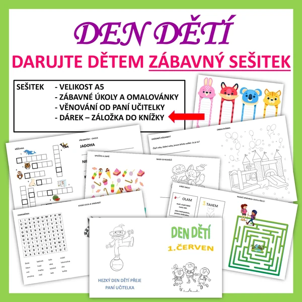 DEN DĚTÍ - Darujte dětem zábavný sešit s úkoly