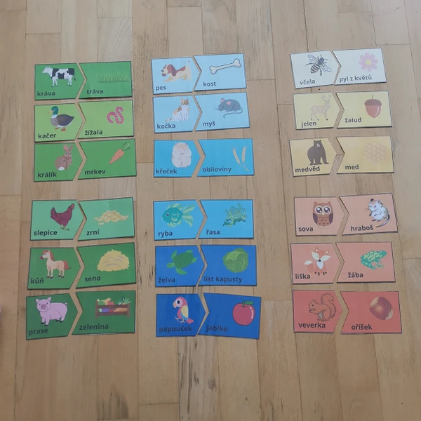 Duo puzzle - čím se živí zvířata