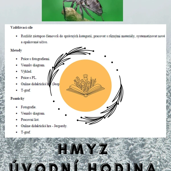 Plán vyučovací hodiny - Hmyz - úvodní hodina