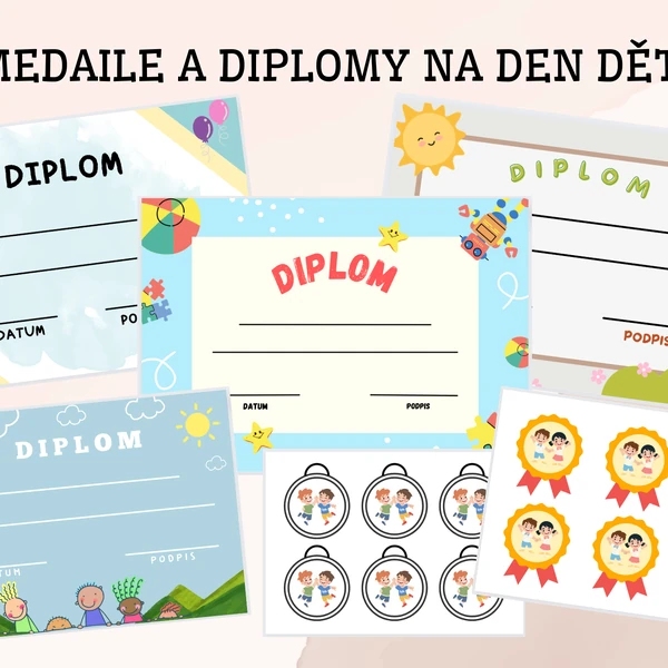 Den dětí-diplomy,medaile