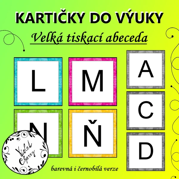 Kartičky do výuky - Velká tiskací abeceda
