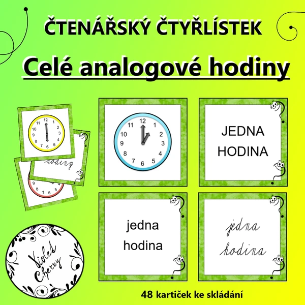 Čtenářský čtyřlístek - Celé analogové hodiny