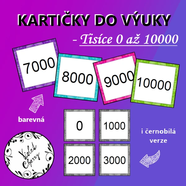 Kartičky do výuky - Tisíce 0 až 10000