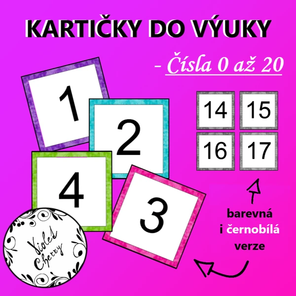 Kartičky do výuky - Čísla 0 až 20