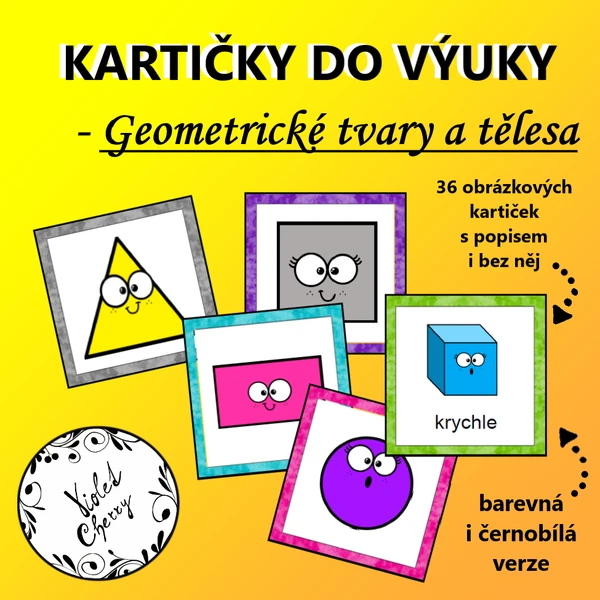 Kartičky do výuky - Geometrické tvary a tělesa