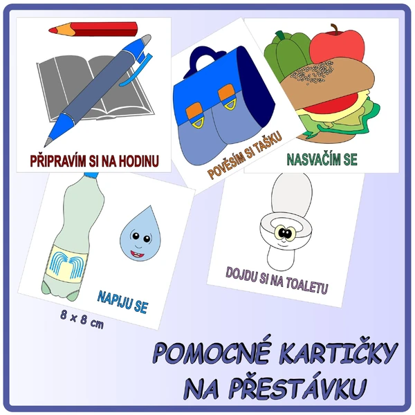 Pomocné kartičky na přestávku