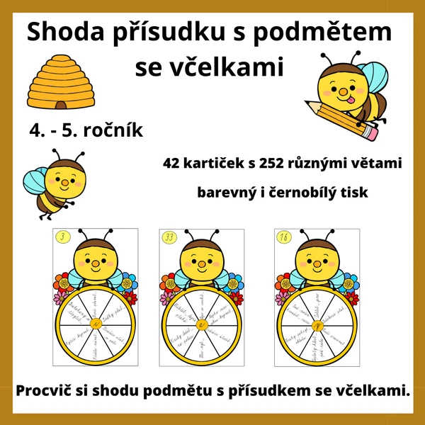 Shoda přísudku s podmětem se včelkami