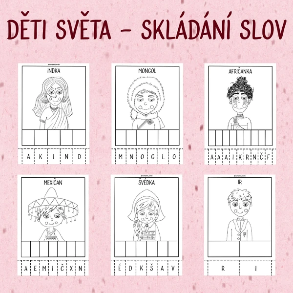 Děti světa - Skládání slov