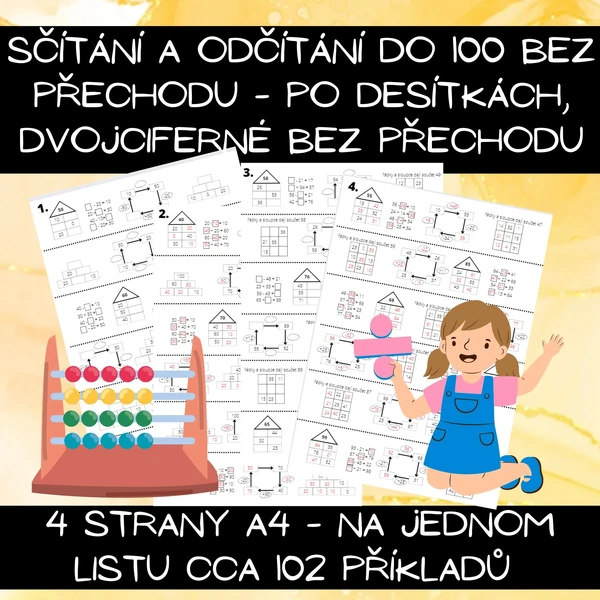 Sčítání, odčítání do 100 bez přechodu - desítky, dvojciferné