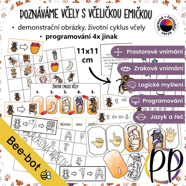 Poznáváme včely s včeličkou Emičkou - PDF k Bee-bot